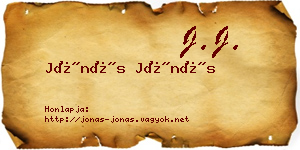 Jónás Jónás névjegykártya