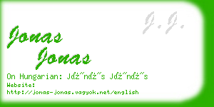 jonas jonas business card